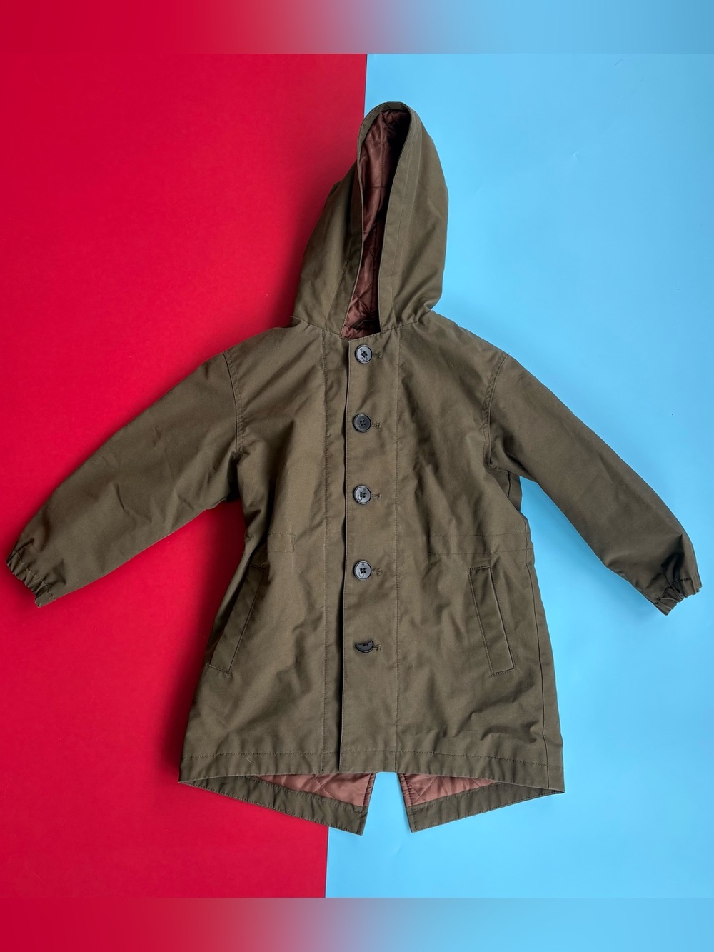 JW Anderson x UNIQLO Kids 3-4 Olive Hooded Padded Parka Jacket Coat